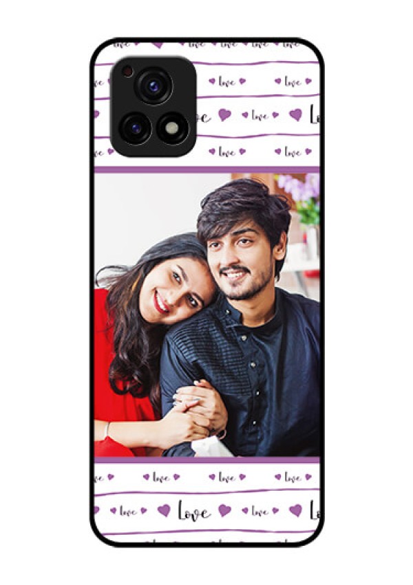 Vivo Y72 5G Custom Glass Mobile Case - Couples Heart Design
