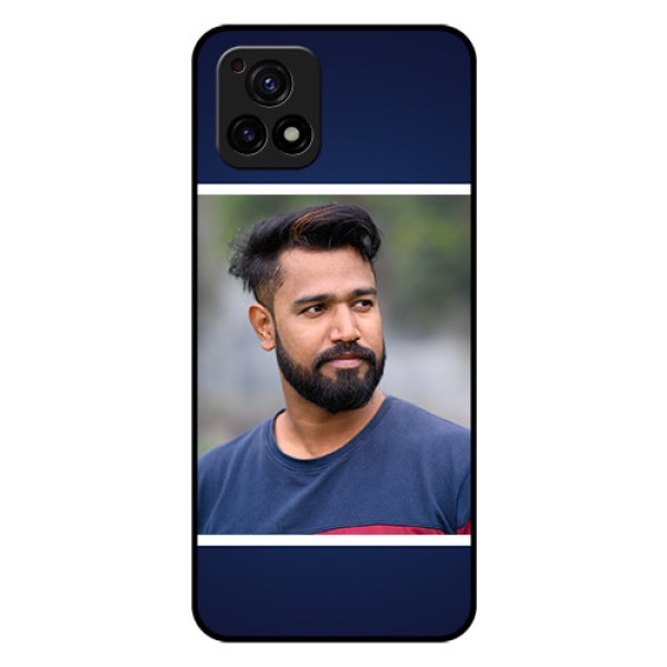 Vivo Y72 5G Personalized Glass Phone Case - Simple Royal Blue Design Vivo Y72 5G Personalized Glass Phone Case - Simple Royal Blue Design