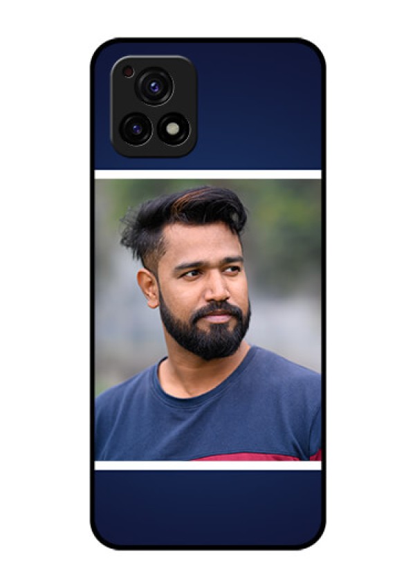 Vivo Y72 5G Personalized Glass Phone Case - Simple Royal Blue Design