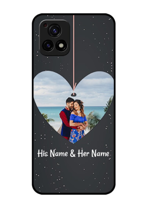 Vivo Y72 5G Custom Glass Phone Case - Hanging Heart Design