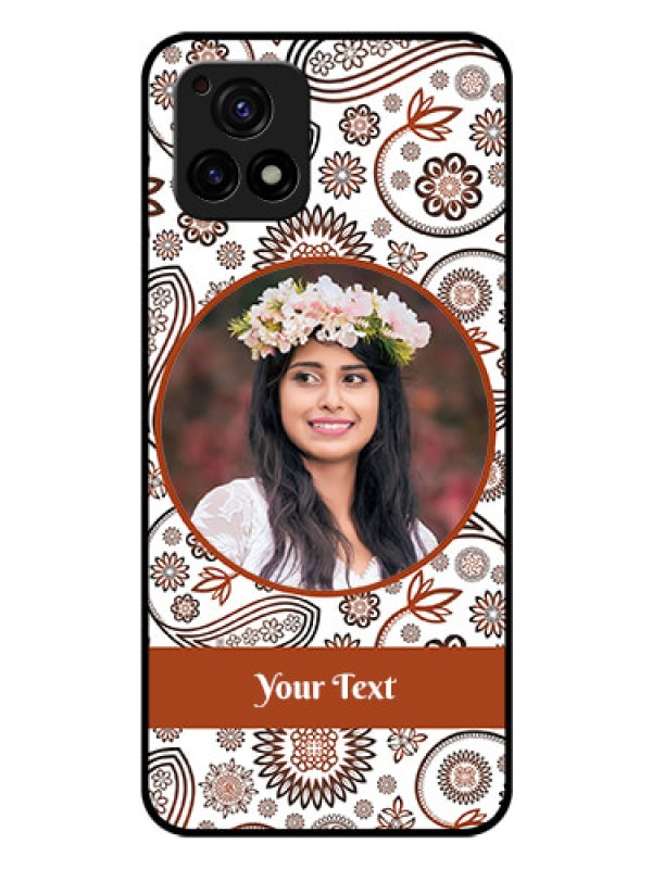 Custom Vivo Y72 5G Custom Glass Mobile Case - Abstract Flower Design