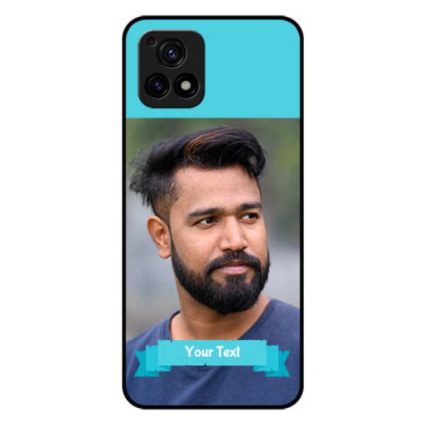 Vivo Y72 5G Personalized Glass Phone Case - Simple Blue Color Design Vivo Y72 5G Personalized Glass Phone Case - Simple Blue Color Design