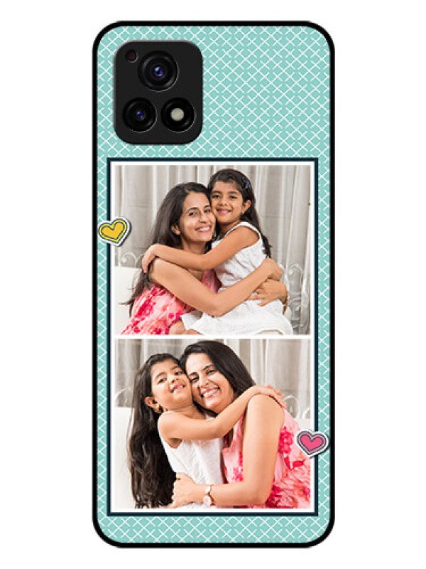 Custom Vivo Y72 5G Custom Glass Phone Case - 2 Image Holder with Pattern Design