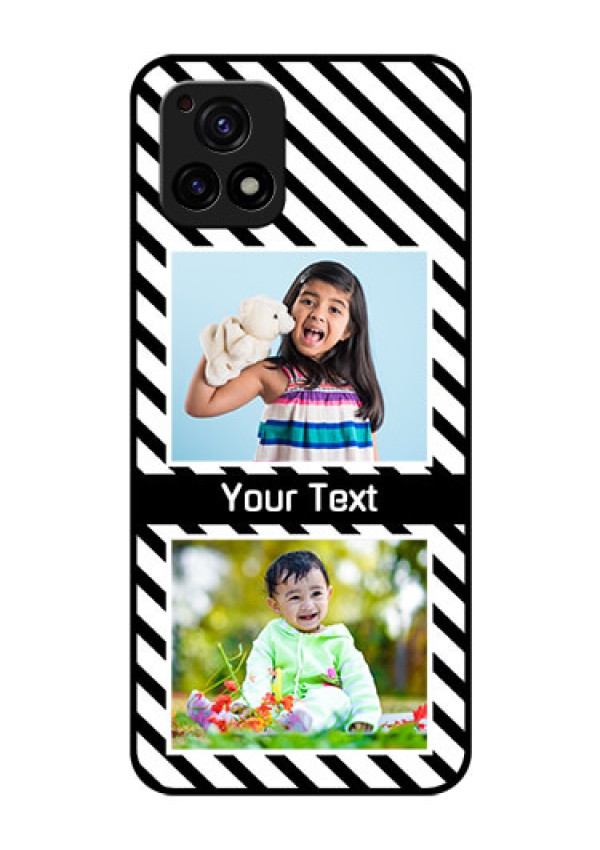 Vivo Y72 5G Photo Printing on Glass Case - Black And White Stripes Design