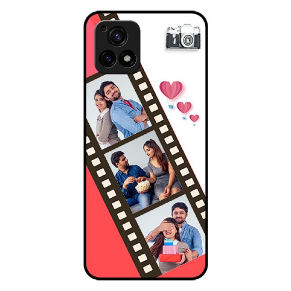Vivo Y72 5G Personalized Glass Phone Case - 3 Image Holder with Film Reel Vivo Y72 5G Personalized Glass Phone Case - 3 Image Holder with Film Reel