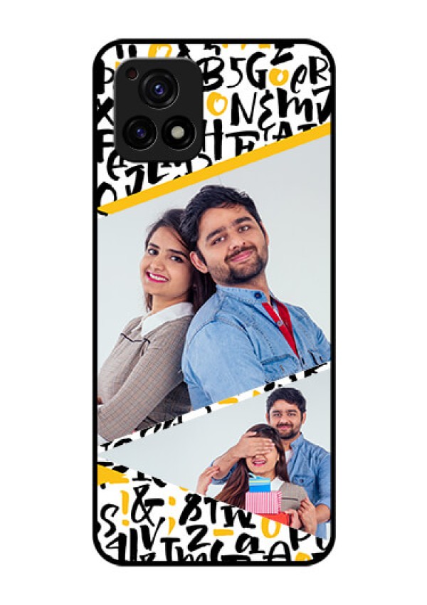 Vivo Y72 5G Custom Glass Mobile Case - Letters Pattern Design