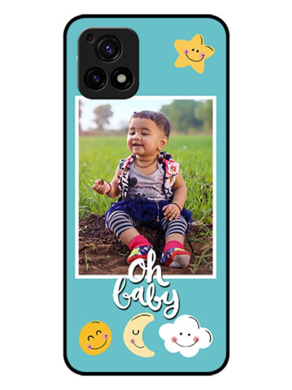 Custom Vivo Y72 5G Personalized Glass Phone Case - Smiley Kids Stars Design