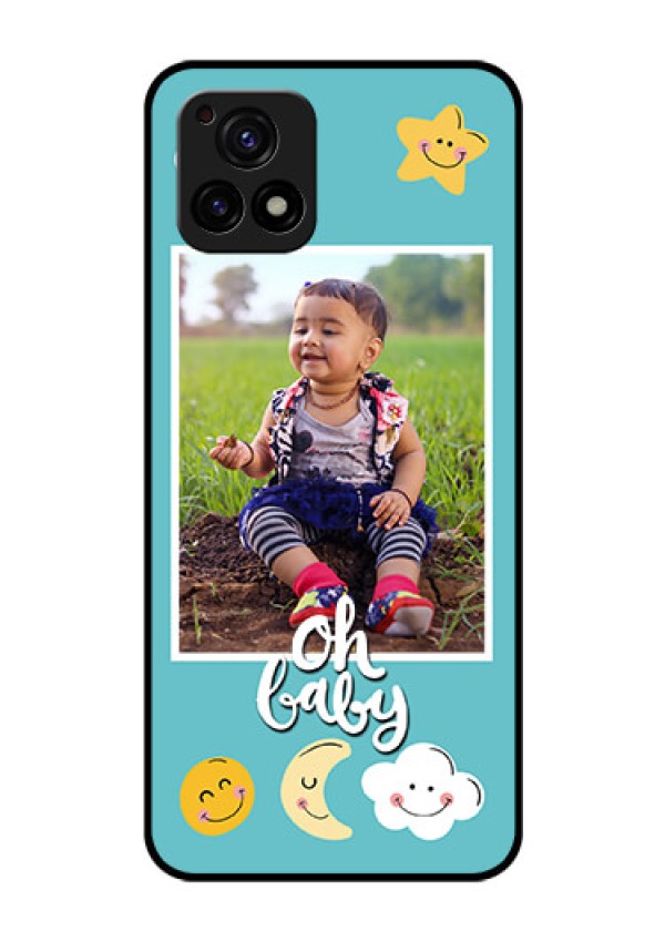 Vivo Y72 5G Personalized Glass Phone Case - Smiley Kids Stars Design