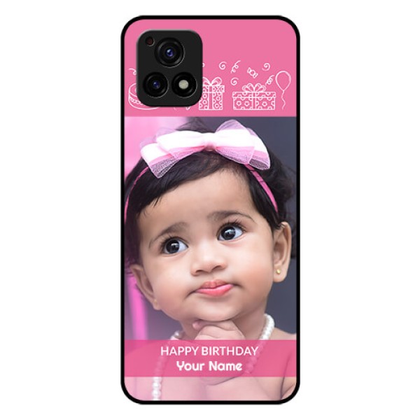 Vivo Y72 5G Photo Printing on Glass Case - with Birthday Line Art Design Vivo Y72 5G Photo Printing on Glass Case - with Birthday Line Art Design