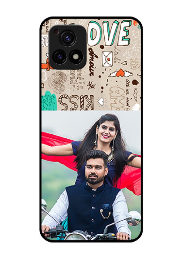 Vivo Y72 5G Custom Glass Phone Case - Love Doodle Pattern