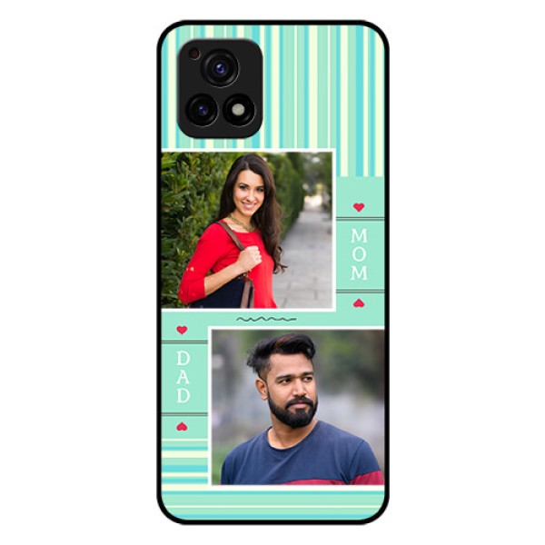 Vivo Y72 5G Custom Glass Phone Case - Mom & Dad Pic Design