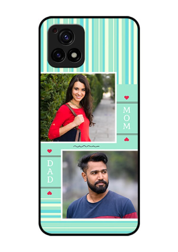 Vivo Y72 5G Custom Glass Phone Case - Mom & Dad Pic Design