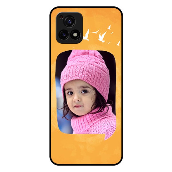 Vivo Y72 5G Personalized Glass Phone Case - Water Color Design with Bird Icons Vivo Y72 5G Personalized Glass Phone Case - Water Color Design with Bird Icons