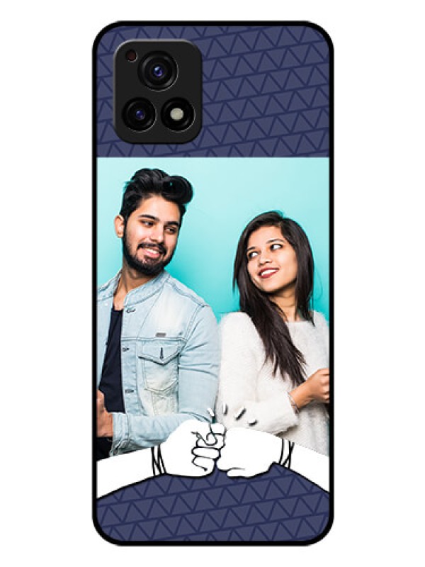 Custom Vivo Y72 5G Photo Printing on Glass Case - with Best Friends Design