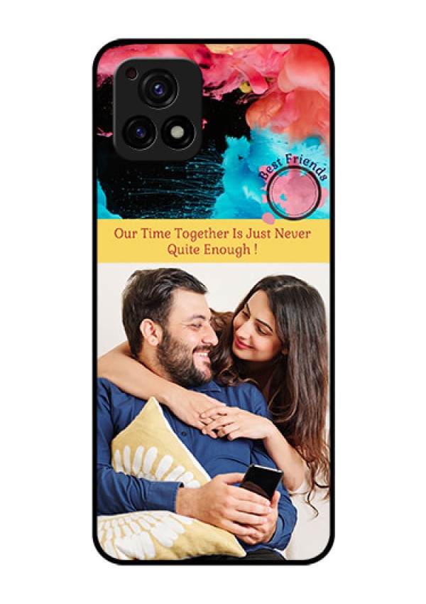 Vivo Y72 5G Custom Glass Mobile Case - Quote with Acrylic Painting Design