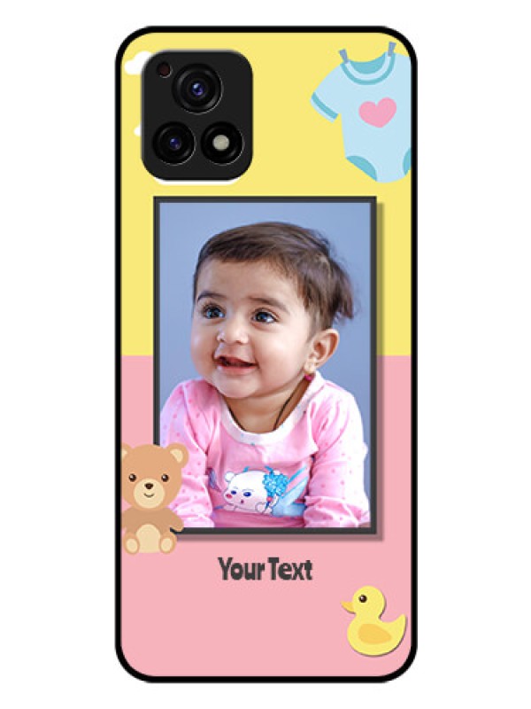 Custom Vivo Y72 5G Photo Printing on Glass Case - Kids 2 Color Design
