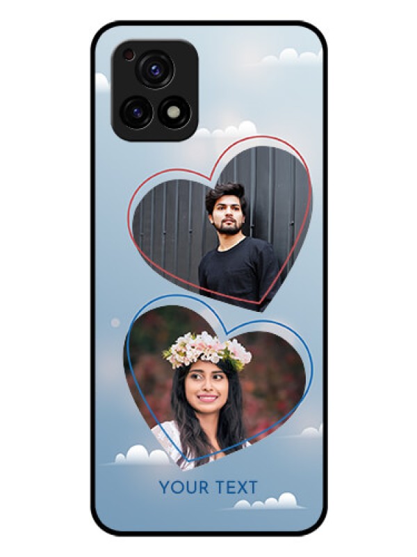 Custom Vivo Y72 5G Custom Glass Mobile Case - Blue Color Couple Design