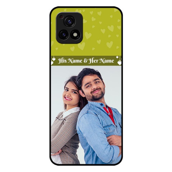Vivo Y72 5G Custom Glass Phone Case - You & Me Heart Design Vivo Y72 5G Custom Glass Phone Case - You & Me Heart Design