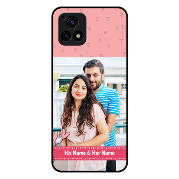 Vivo Y72 5G Personalized Glass Phone Case - Love Design Peach Color Vivo Y72 5G Personalized Glass Phone Case - Love Design Peach Color