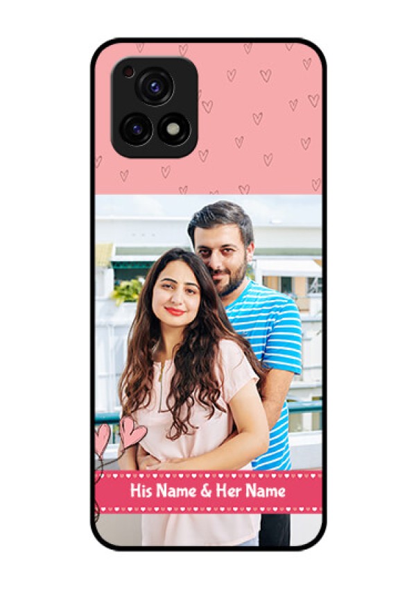 Vivo Y72 5G Personalized Glass Phone Case - Love Design Peach Color