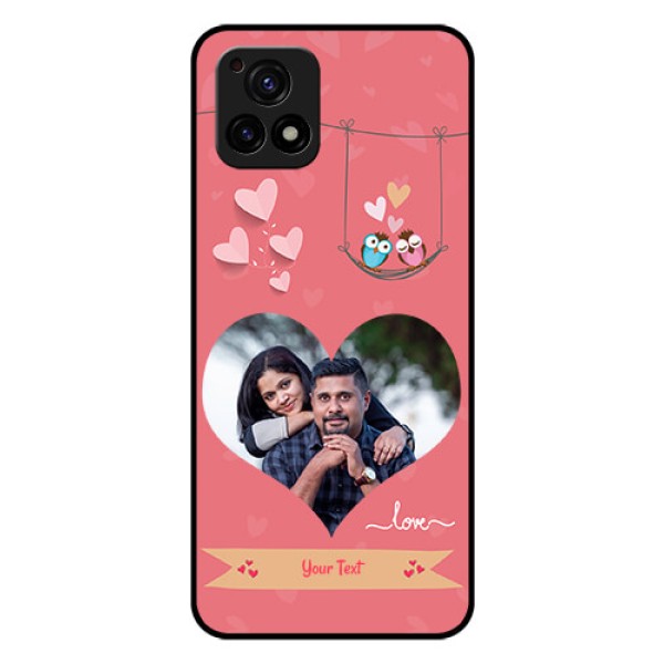 Vivo Y72 5G Personalized Glass Phone Case - Peach Color Love Design Vivo Y72 5G Personalized Glass Phone Case - Peach Color Love Design