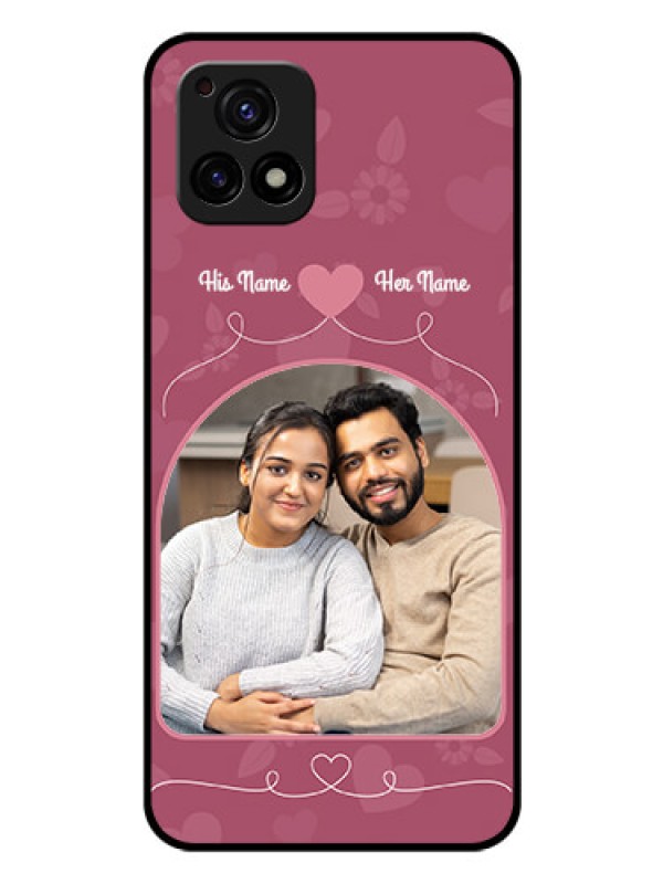 Custom Vivo Y72 5G Photo Printing on Glass Case - Love Floral Design