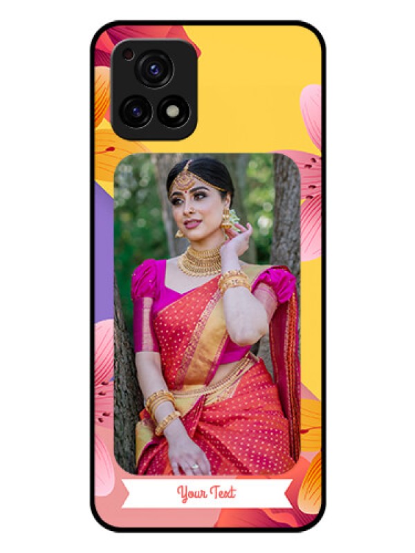 Custom Vivo Y72 5G Custom Glass Mobile Case - 3 Image With Vintage Floral Design