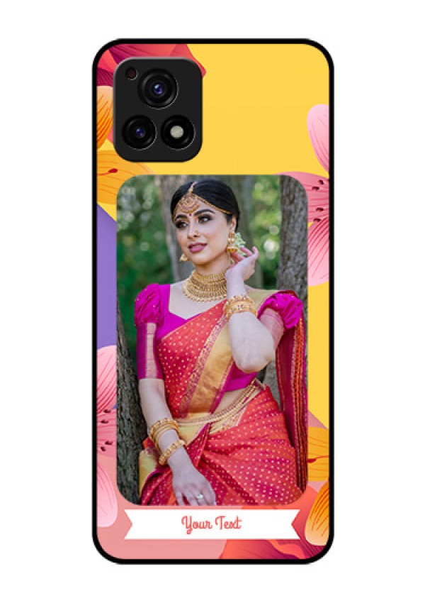 Vivo Y72 5G Custom Glass Mobile Case - 3 Image With Vintage Floral Design