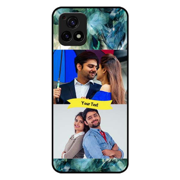 Vivo Y72 5G Personalized Glass Phone Case - Image with Boho Peacock Feather Design Vivo Y72 5G Personalized Glass Phone Case - Image with Boho Peacock Feather Design