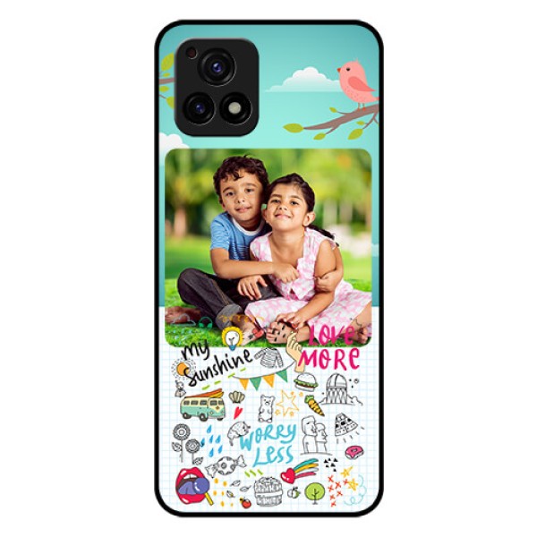 Vivo Y72 5G Photo Printing on Glass Case - Doodle love Design