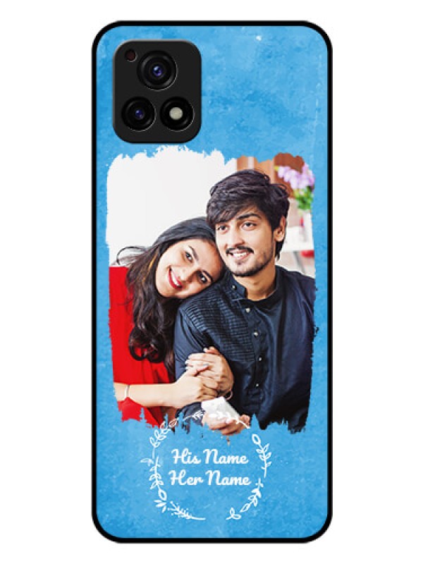 Custom Vivo Y72 5G Custom Glass Phone Case - Blue Color Vintage Design