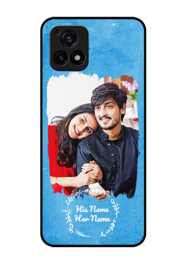 Vivo Y72 5G Custom Glass Phone Case - Blue Color Vintage Design