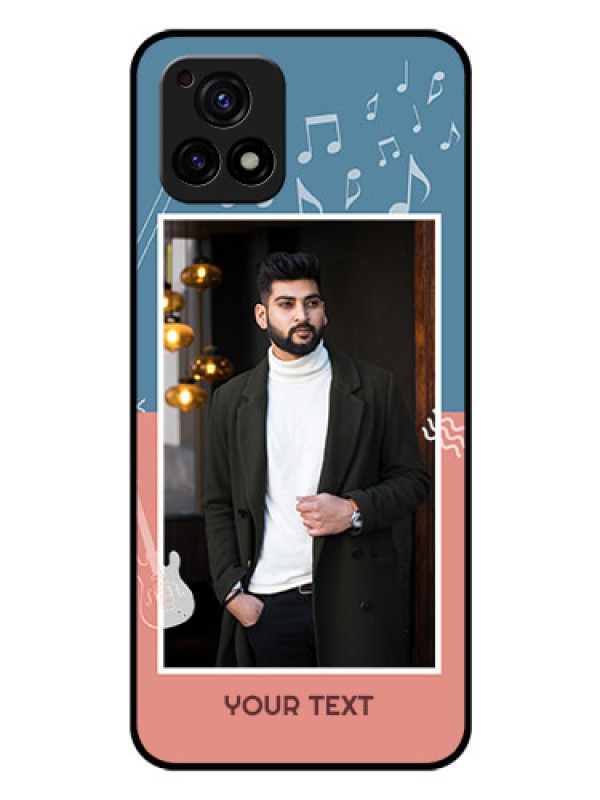 Custom Vivo Y72 5G Photo Printing on Glass Case - with Color Musical Note Design