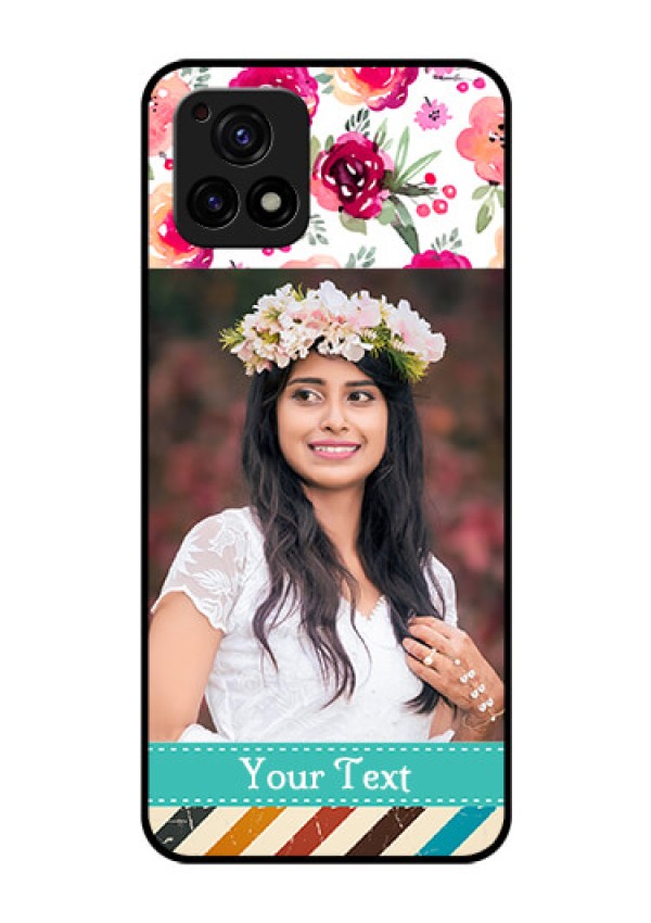 Vivo Y72 5G Custom Glass Phone Case - Watercolor Floral Design