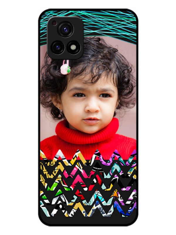 Custom Vivo Y72 5G Personalized Glass Phone Case - Neon Abstract Design