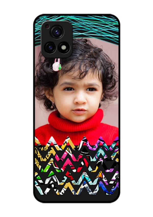 Vivo Y72 5G Personalized Glass Phone Case - Neon Abstract Design