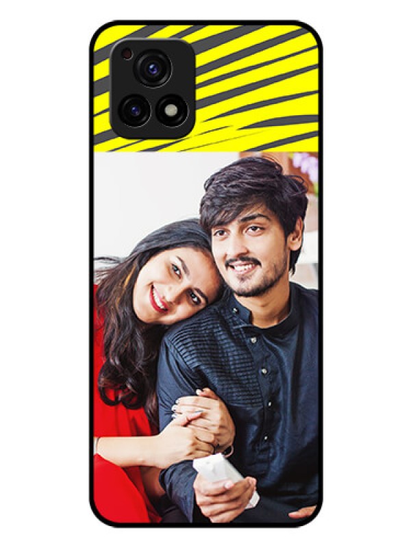Custom Vivo Y72 5G Photo Printing on Glass Case - Yellow Abstract Design