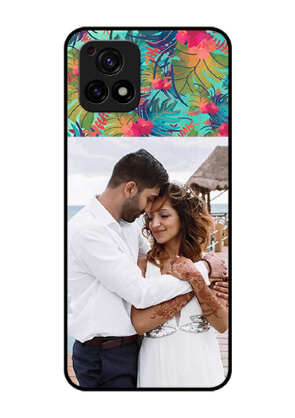 Vivo Y72 5G Photo Printing on Glass Case - Watercolor Floral Design