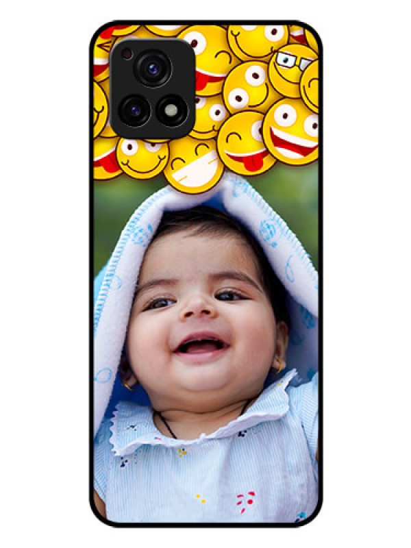 Custom Vivo Y72 5G Custom Glass Mobile Case - with Smiley Emoji Design