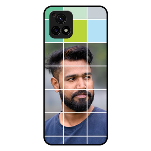 Vivo Y72 5G Photo Printing on Glass Case - with white box pattern