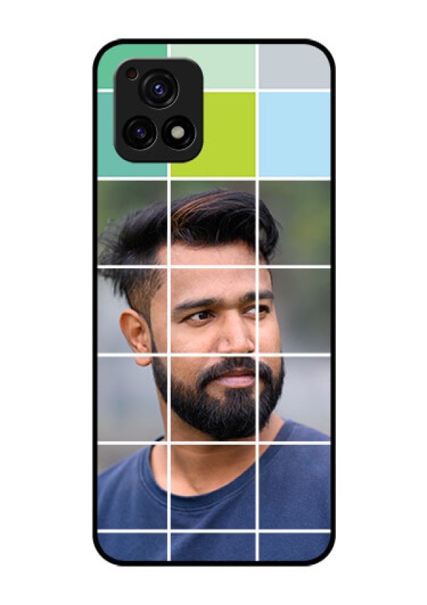 Vivo Y72 5G Photo Printing on Glass Case - with white box pattern