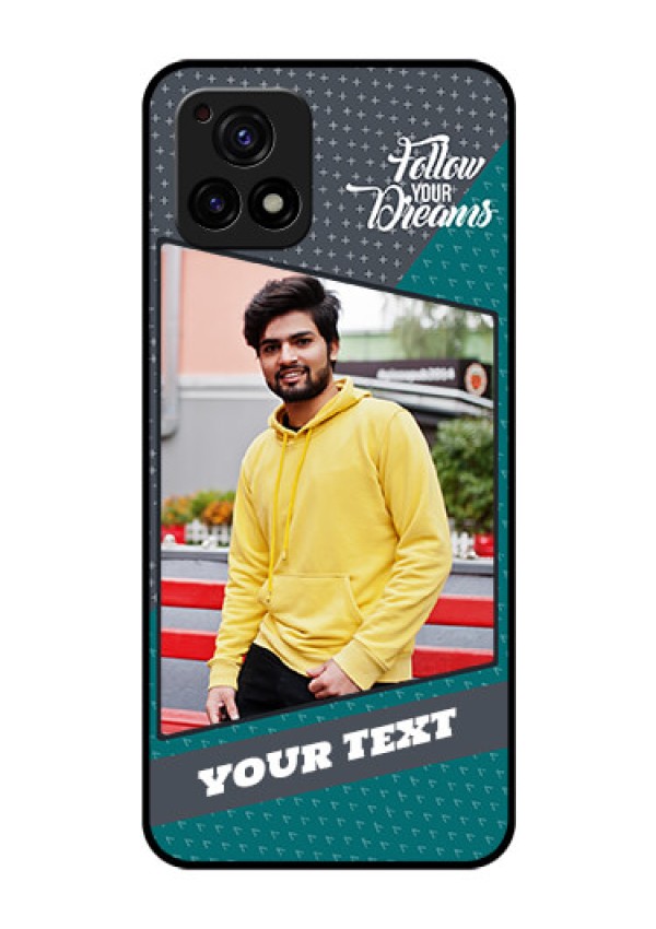 Vivo Y72 5G Personalized Glass Phone Case - Background Pattern Design with Quote
