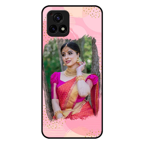 Vivo Y72 5G Personalized Glass Phone Case - Gold Glitter Splash Design