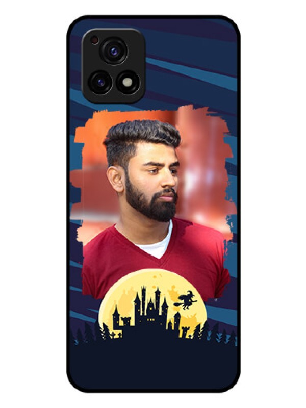 Custom Vivo Y72 5G Photo Printing on Glass Case - Halloween Witch Design