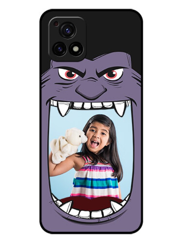 Custom Vivo Y72 5G Custom Glass Phone Case - Angry Monster Design