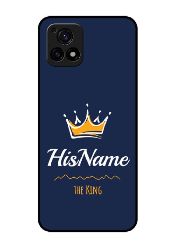 Vivo Y72 5G Glass Phone Case King with Name