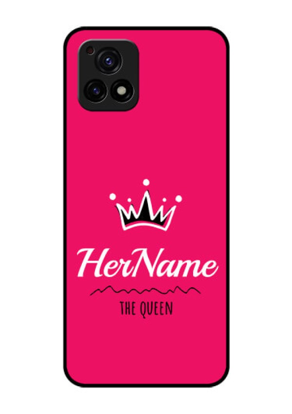 Vivo Y72 5G Glass Phone Case Queen with Name