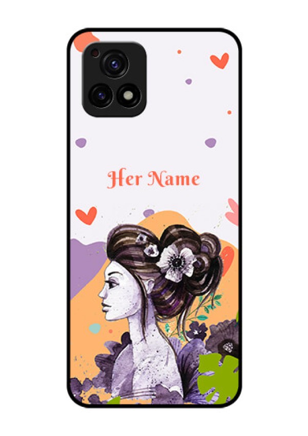 Vivo Y72 5G Personalized Glass Phone Case - Woman And Nature Design