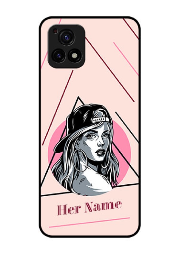 Vivo Y72 5G Personalized Glass Phone Case - Rockstar Girl Design