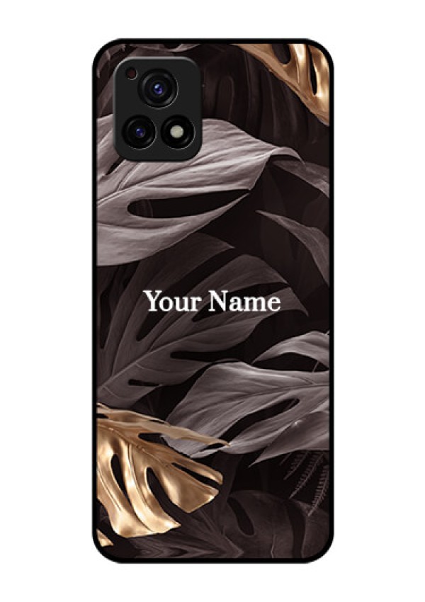Vivo Y72 5G Personalised Glass Phone Case - Wild Leaves digital paint Design